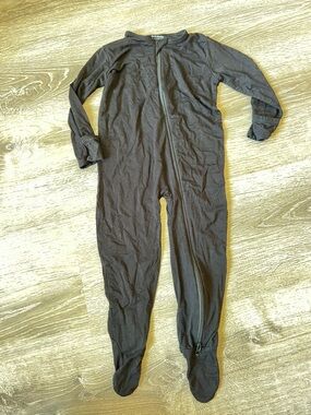 Cozy Black Zip-Front Kids Footed Pajamas